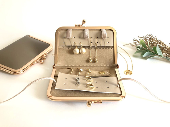 全4色】薄型アクセサリーケース 携帯用／ネックレス収納可◎お手入れ