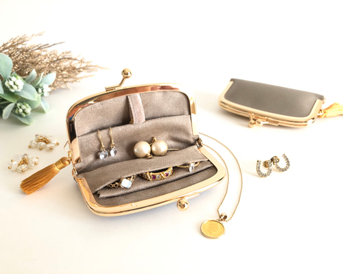 小物・アクセサリー m 全12色】《コロンと可愛い》ミニアクセサリーケース B. グレーベージュ