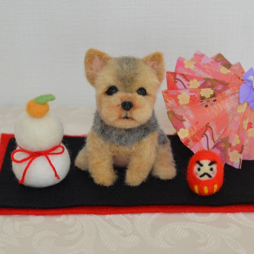 おしごとDog アイドルのヨーキーちゃん 羊毛フェルト 羊毛