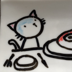 猫絵皿１ 2枚目の画像
