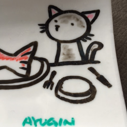 猫絵皿１ 3枚目の画像