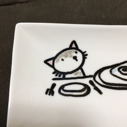猫絵皿２ 2枚目の画像
