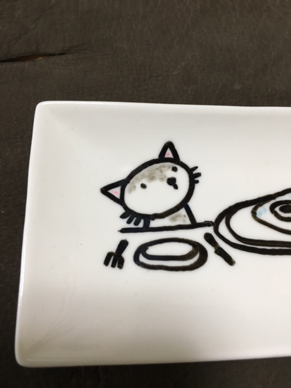 猫絵皿２ 2枚目の画像