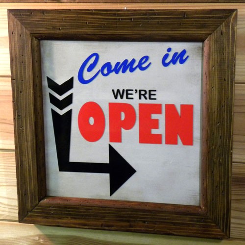 アンティークウォール看板【open】s-01