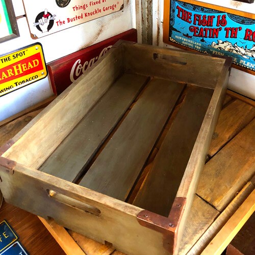 レトロ調な駄菓子ケース風木箱 棚・シェルフ・ラック wood works