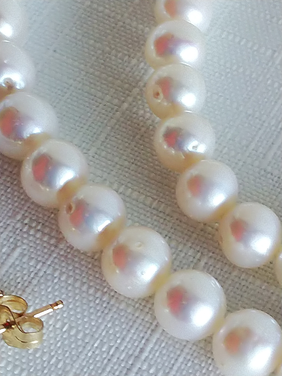 “Made-to-order☆Freshwater pearl with nucles”耳環/夾式耳環◇Ceremony Pea 第3張的照片