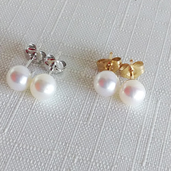 “Made-to-order☆Freshwater pearl with nucles”耳環/夾式耳環◇Ceremony Pea 第6張的照片