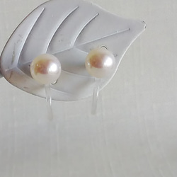 “Made-to-order☆Freshwater pearl with nucles”耳環/夾式耳環◇Ceremony Pea 第7張的照片