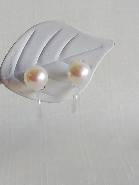 “Made-to-order☆Freshwater pearl with nucles”耳環/夾式耳環◇Ceremony Pea 第7張的照片
