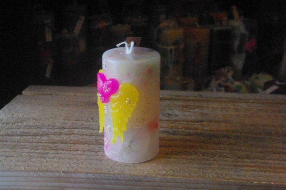 candle　ミニ円柱　天使の羽　ｄ２２０２ 2枚目の画像