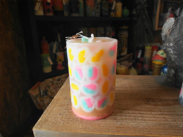 candle　円柱wide8ｃｍ　ｄ3367 4枚目の画像