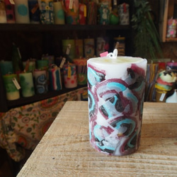 candle　円柱wide7ｃｍ　ｄ3693 5枚目の画像