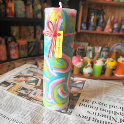 candle　tall円柱wide6.5ｃｍ　e0047 1枚目の画像