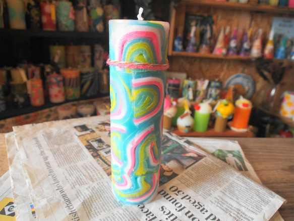 candle　tall円柱wide6.5ｃｍ　e0047 4枚目の画像