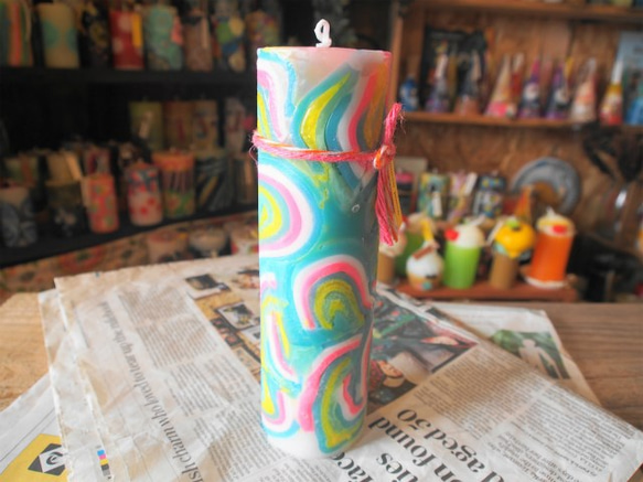 candle　tall円柱wide6.5ｃｍ　e0047 5枚目の画像