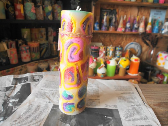 candle　tall円柱wide6.5ｃｍ　e0051 3枚目の画像