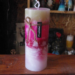 candle　tall　pinkｃ1657 2枚目の画像