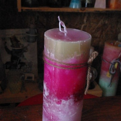 candle　tall　pinkｃ1657 3枚目の画像