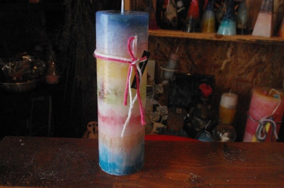 candle　tall　優しいカラー　ｃ1716 1枚目の画像