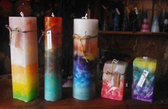 candle　削り四角柱　ｃ2801 6枚目の画像