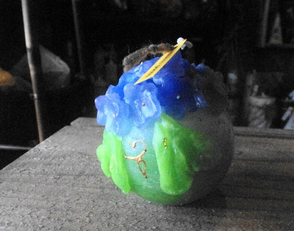 キャンドル　紫陽花球体8㎝　ｃ3640 5枚目の画像
