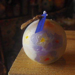 キャンドル　球体8cm　ボタニカル風　Ｃ3743 2枚目の画像