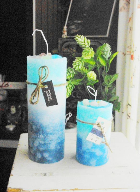 candle　sea　blue　c013 4枚目の画像