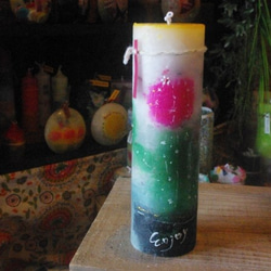 candle　tall円柱wide6.5cm　サボテン　ｄ６７８ 1枚目の画像