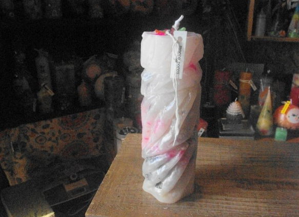 candle　彫刻tall円柱wide7ｃｍ　ｄ１３３２ 1枚目の画像