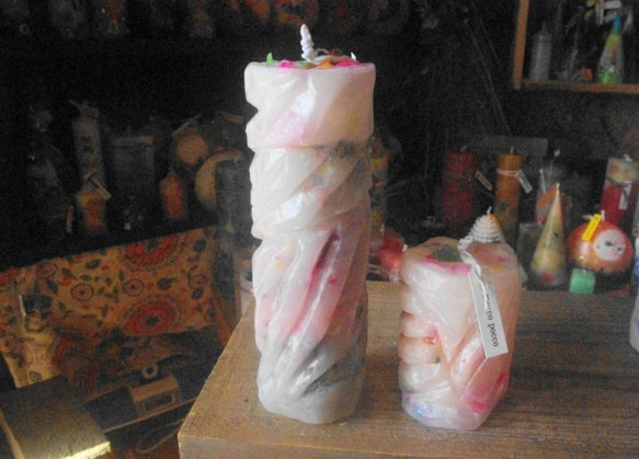 candle　彫刻tall円柱wide7ｃｍ　ｄ１３３２ 5枚目の画像