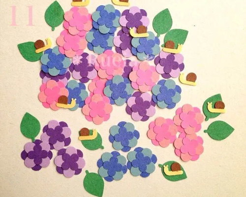 Rueia*クラフトパンチ11☆アレンジフラワーセット☆あじさい紫陽花