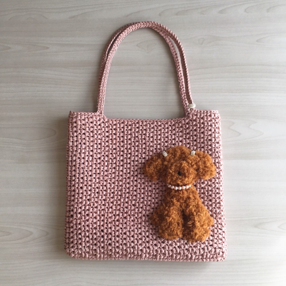 ＝受注製作商品＝　キラキラトートバッグ『Ｓｈａｎｔｉ』トイプードル　アプリコット