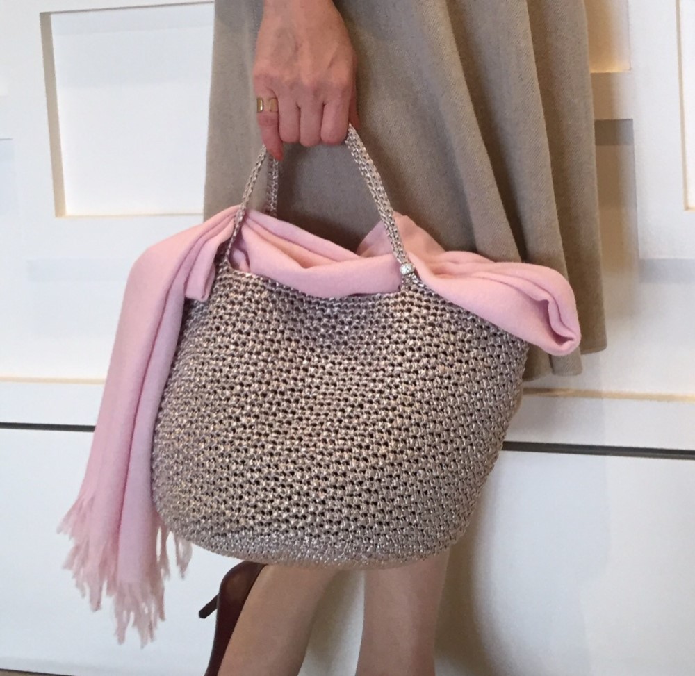 ＝受注製作商品＝　キラキラマルシエバッグ『Ｃｏｏｌ』アンティークシルバー