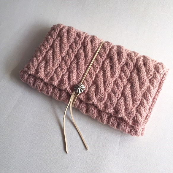 ニットクラッチバッグ『Ｃａｂｌｅ』ピンク 