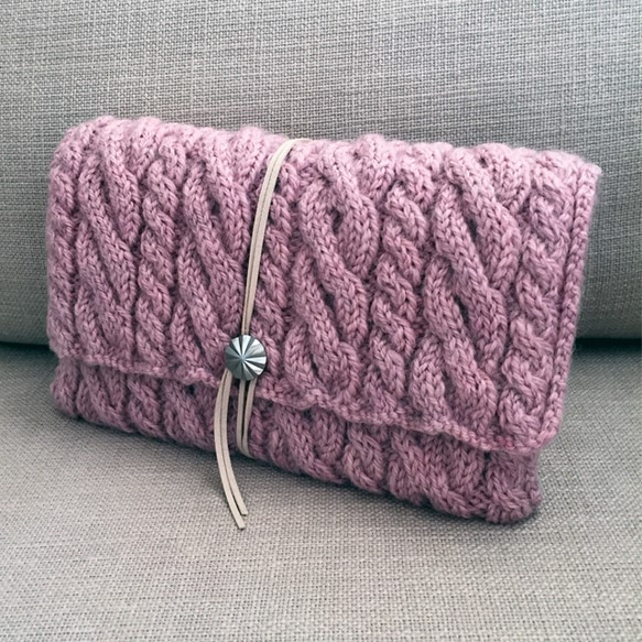 ニットクラッチバッグ『Ｃａｂｌｅ』ピンク 