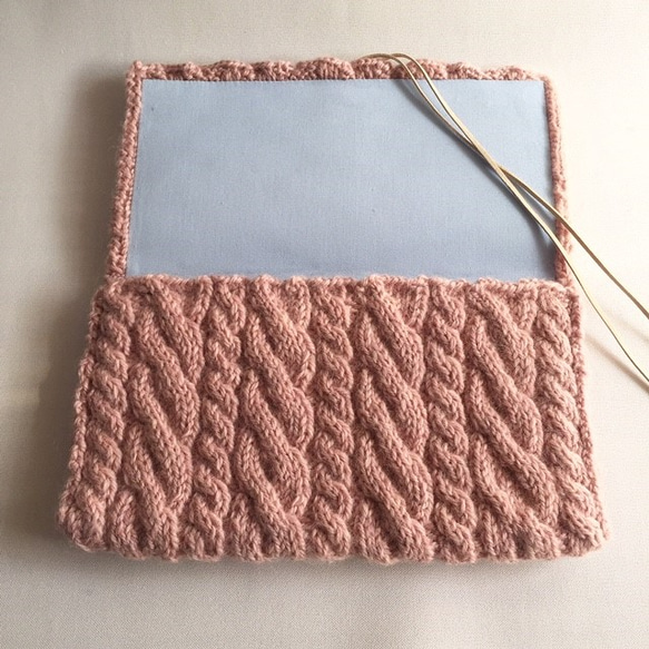 ニットクラッチバッグ『Ｃａｂｌｅ』ピンク 