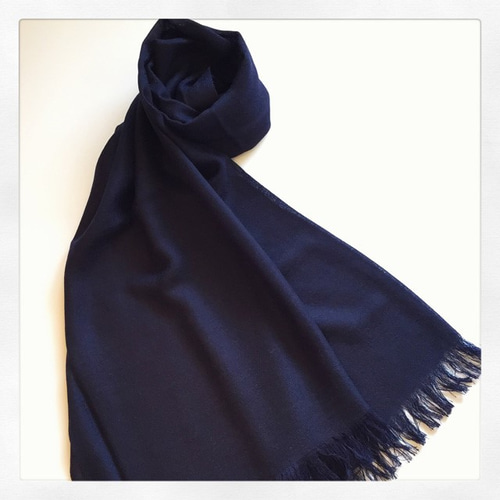カシミア ストール ネイビー カシミア ストール ネイビー 大判