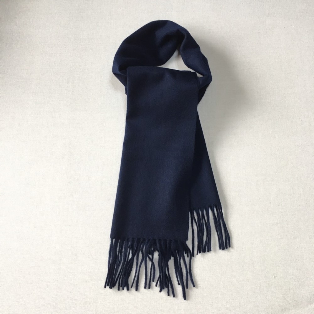 カシミヤマフラー　ネイビー