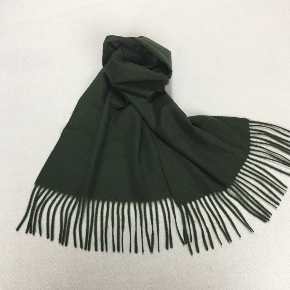 カシミヤマフラー　オリーブグリーン