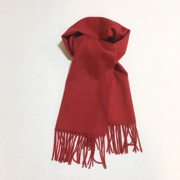 カシミヤマフラー レッド マフラー crews 通販 6586303｜Creema(クリーマ)