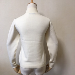 パウダーウール　ジャガードハイネックセーター　オフホワイト 5枚目の画像