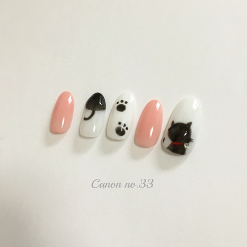 ぷっくり黒猫ちゃんネイル♪ ネイルチップ（つけ爪） Canon'sGallery