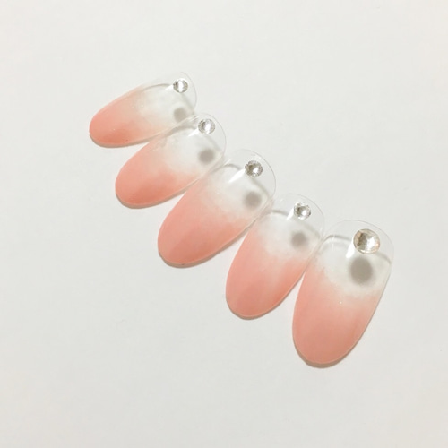 サーモンピンク♪定番グラデーションフレンチネイル♪ ネイル