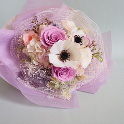 バラとアネモネの花束 ラベンダーカラー bouquet 4枚目の画像