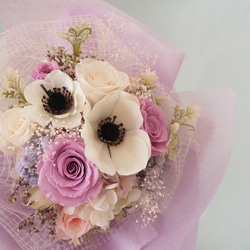 バラとアネモネの花束 ラベンダーカラー bouquet 5枚目の画像