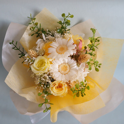 ガーベラとバラのナチュラルブーケ プリザーブドフラワー 花束 bouquet 5枚目の画像