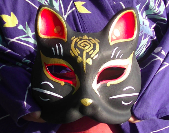 キツネのお面 黒 きつね 狐 コスプレ 御面 魔法陣 その他 キツネのお面 黒 きつね 狐 コスプレ 御面 魔法陣 その他