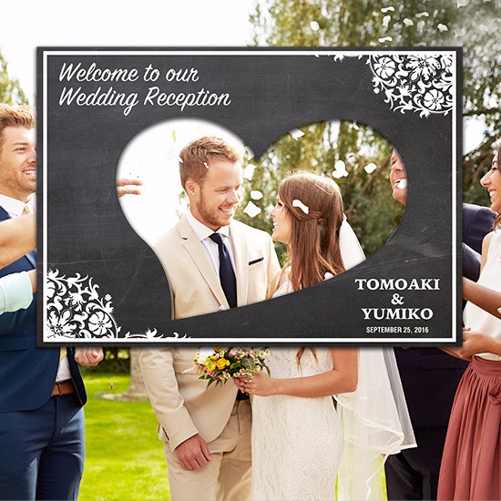 フォトブース/B1【ブラックボード in ハート】BP004