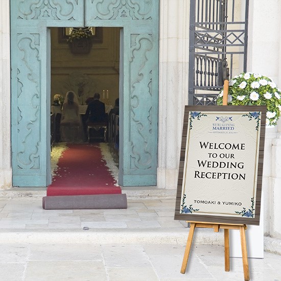 ウェルカムボード /A1【アンティーク調/ラベンダー】WB024