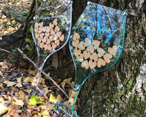 オーダーメイド　ハートドロップス　ハンドメイド　お祝いのプレゼントにも！ ハートドロップス 名入れ、記念日オーダー【ワイングラス】HD01 その他